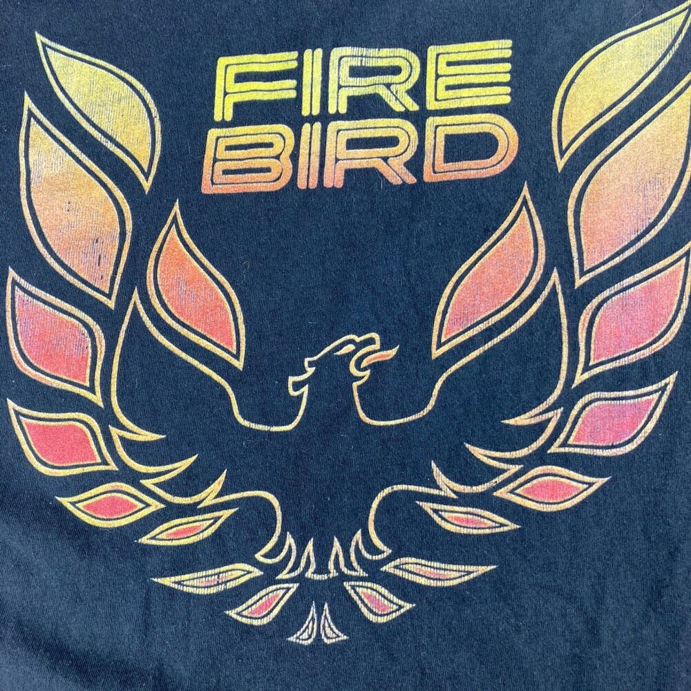 Fire Bird Graphic T Shirt Men’s Large Black Delta Soft Pontiac Style Phoenix Tee